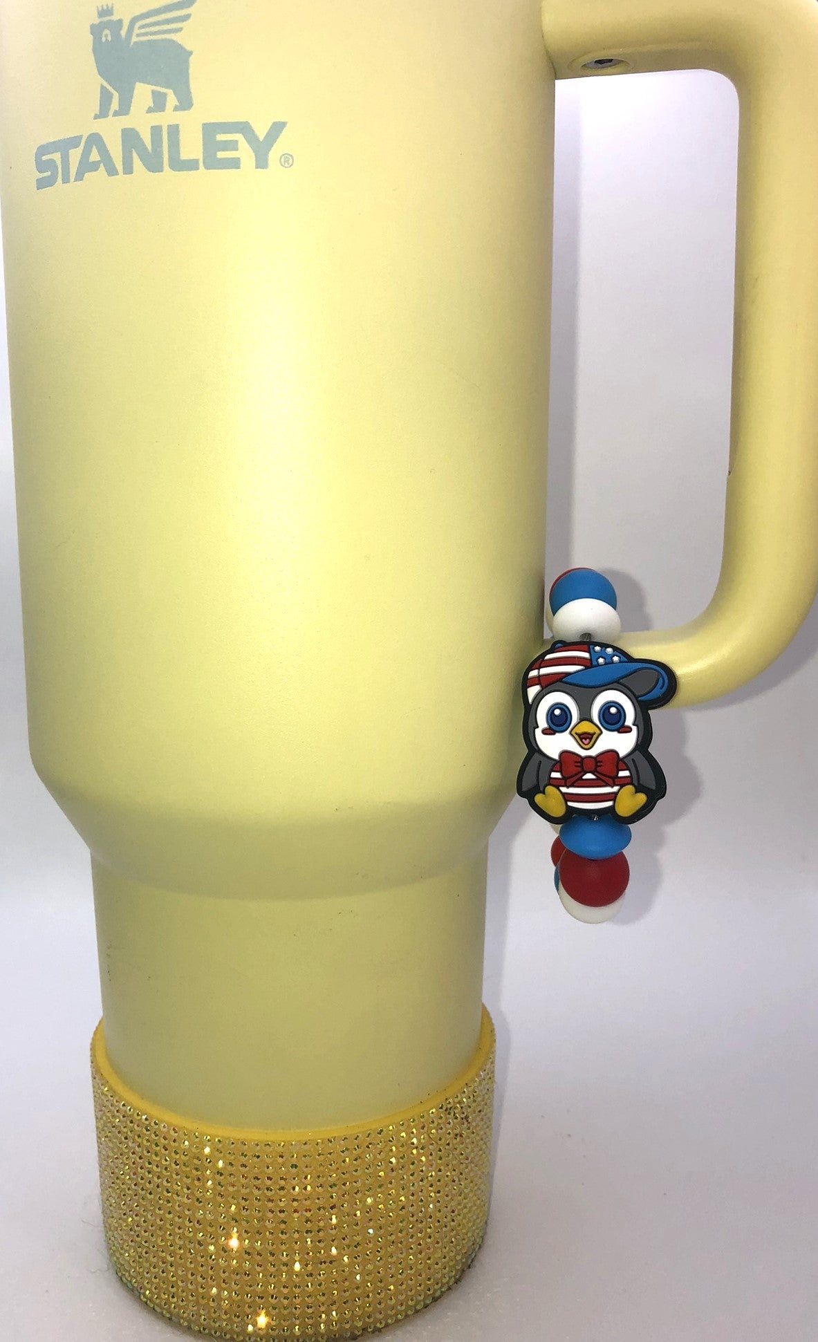 Patriotic Penguin Waddles Stanley Tumbler Cup Handle Charm