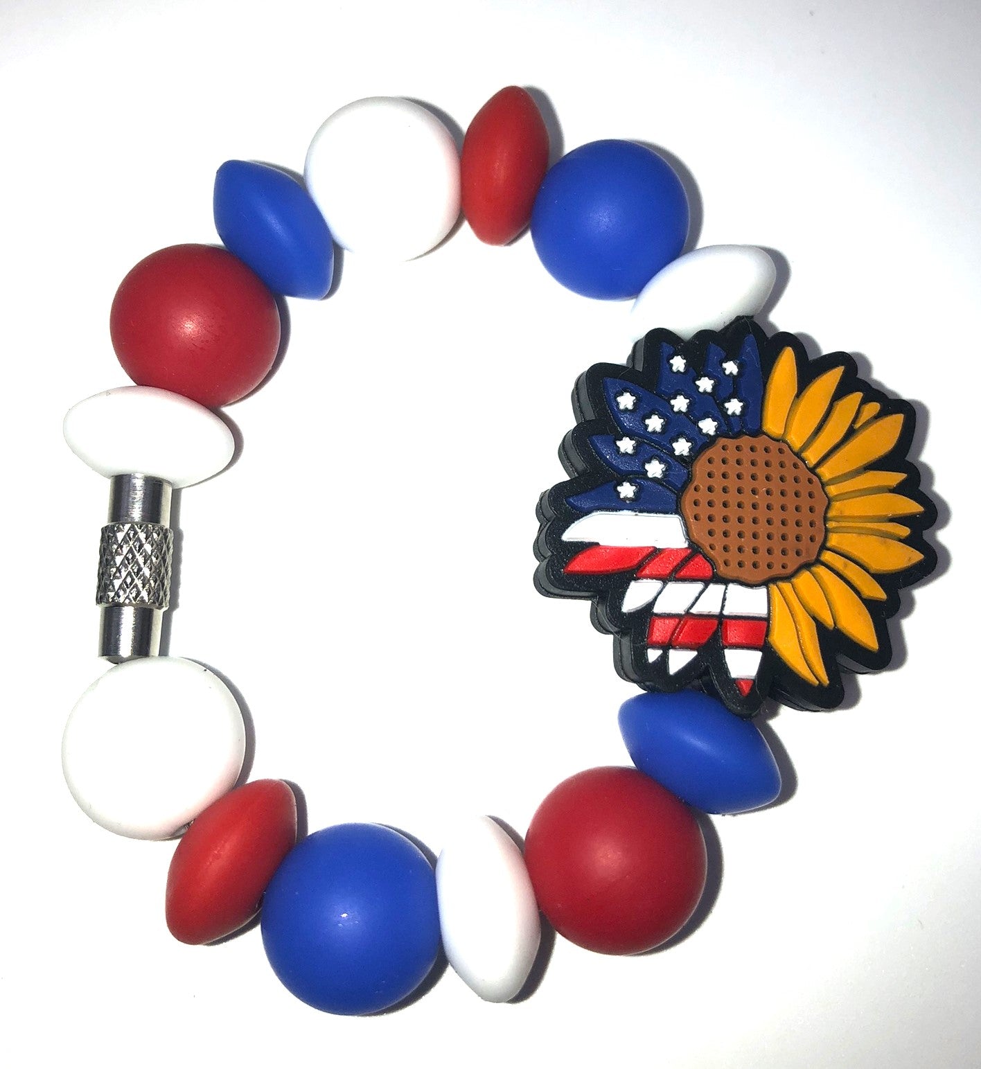 Patriotic Sunflower Stanley Tumbler Cup Handle Charm