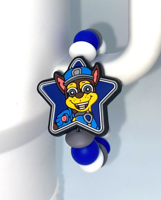 Police Pup Star Paw Cartoon Dog Stanley Tumbler Cup Handle Charm