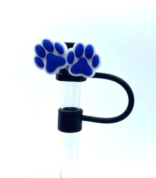 Blue Dog Paws Straw Topper