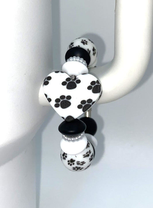 Paw Prints Heart Stanley Tumbler Cup Handle Charm