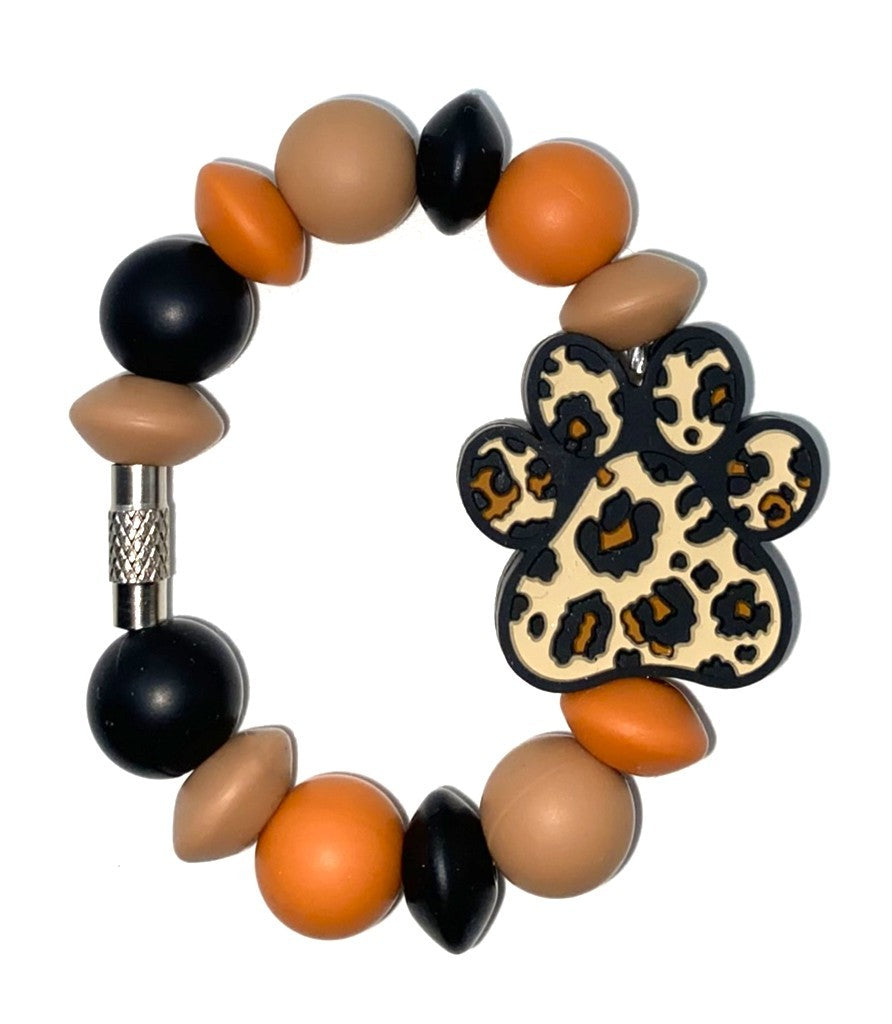 Brown Leopard Dog Paw Print Stanley Tumbler Cup Handle Charm