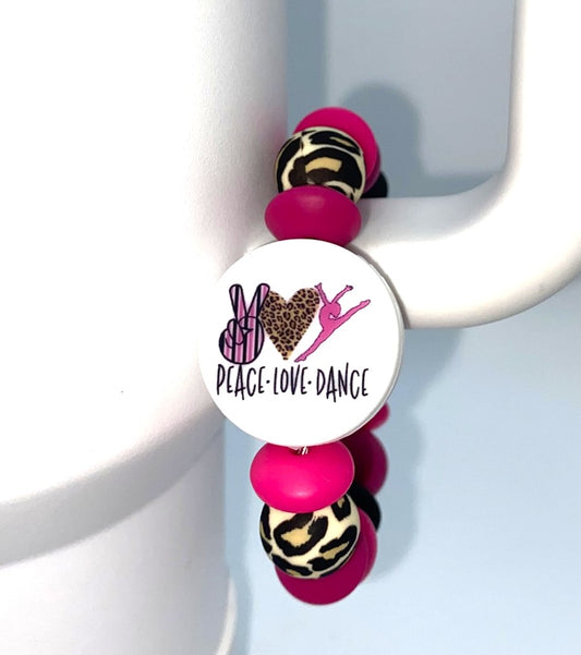 Peace Love Dance Stanley Tumbler Cup Handle Charm