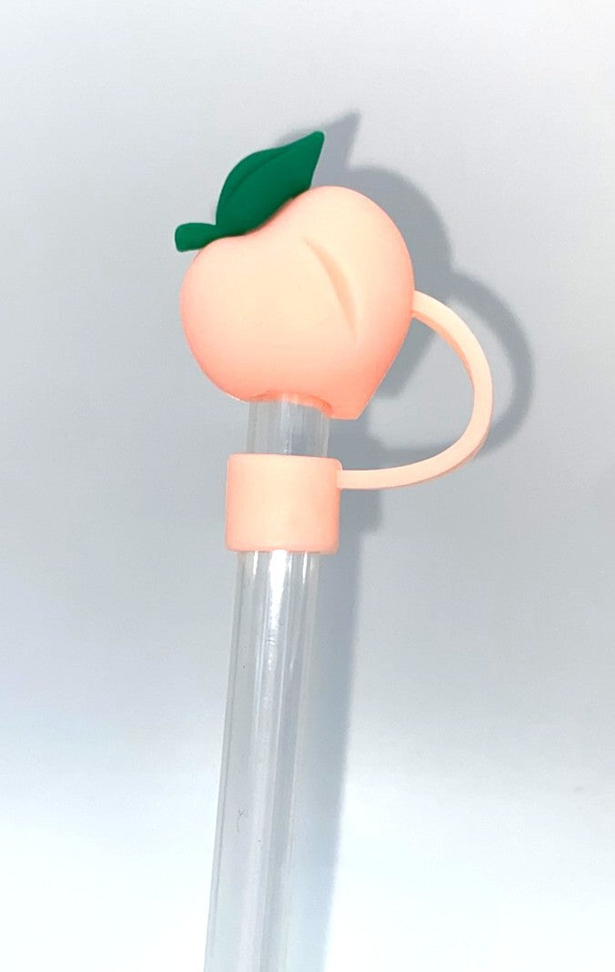 Peach Fruit 3D Straw Topper