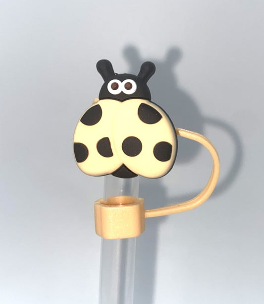 Ladybug Peach Straw Topper