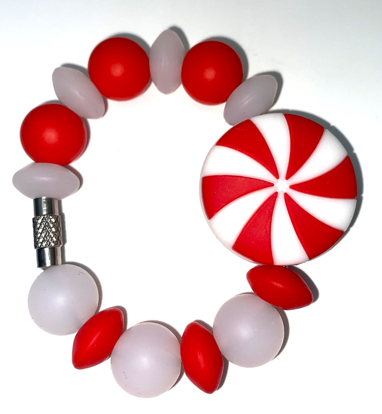 Peppermint Christmas Candy Red & White Stanley Tumbler Cup Handle Charm