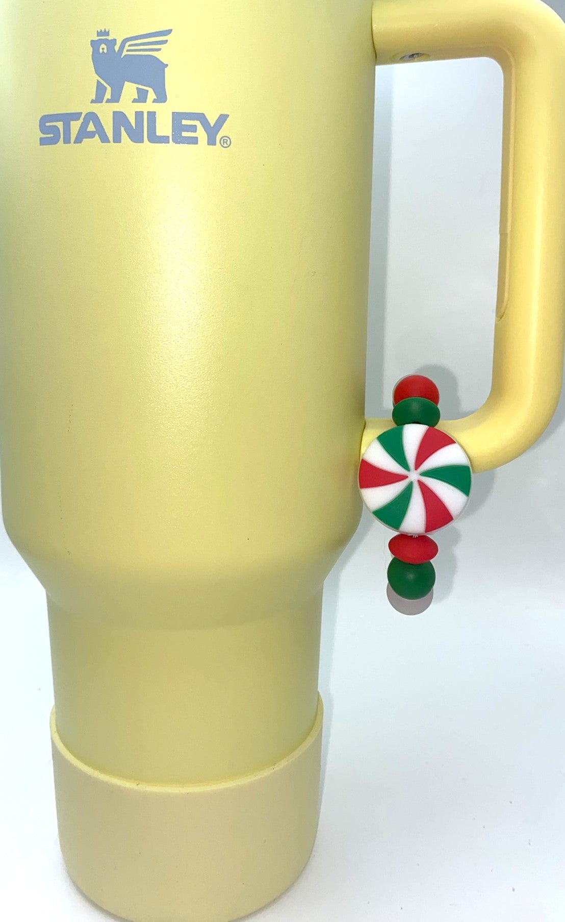 Peppermint Christmas Candy Red, Green & White Stanley Tumbler Cup Handle Charm