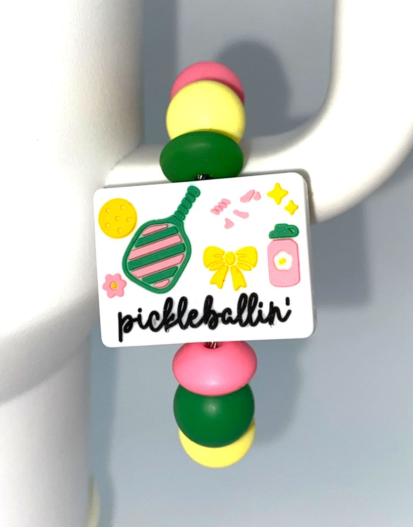 Pickleballin' Stanley Tumbler Cup Handle Charm