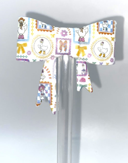 Picture Goose Bow Straw Topper