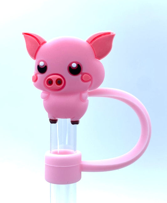 Pink Pig Straw Topper