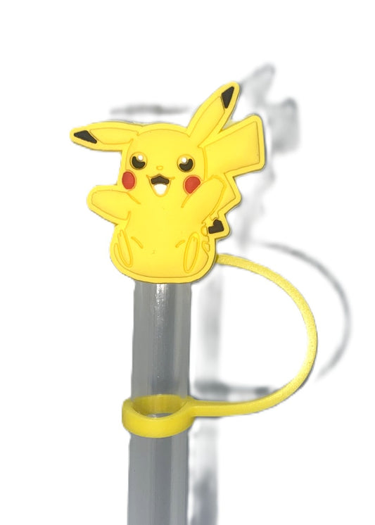 Yellow Squirrel Poke Rodent Anime Video Game Character Straw Topper