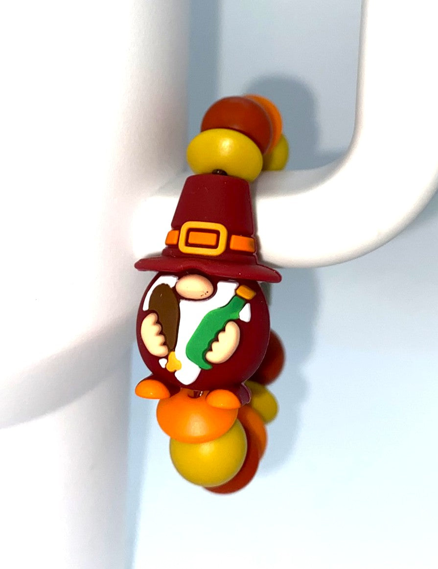 Pilgrim Gnome 3D Thanksgiving Stanley Tumbler Cup Handle Charm