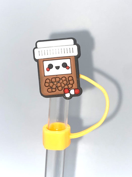Pill Bottle Medical Straw Topper