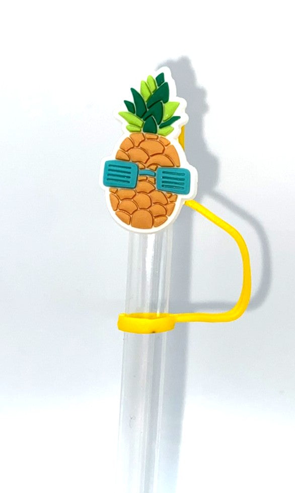 Pineapple In Retro Sunglasses Summer Straw Topper