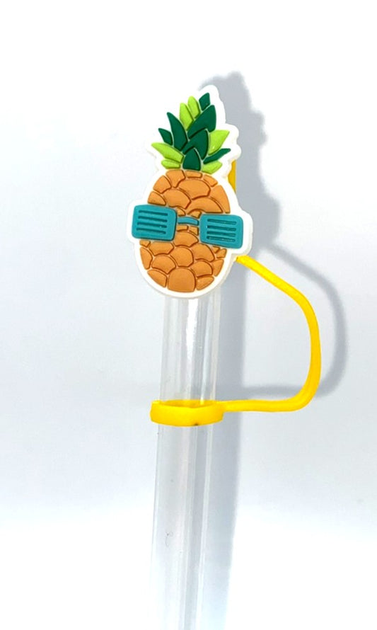 Pineapple In Retro Sunglasses Summer Straw Topper