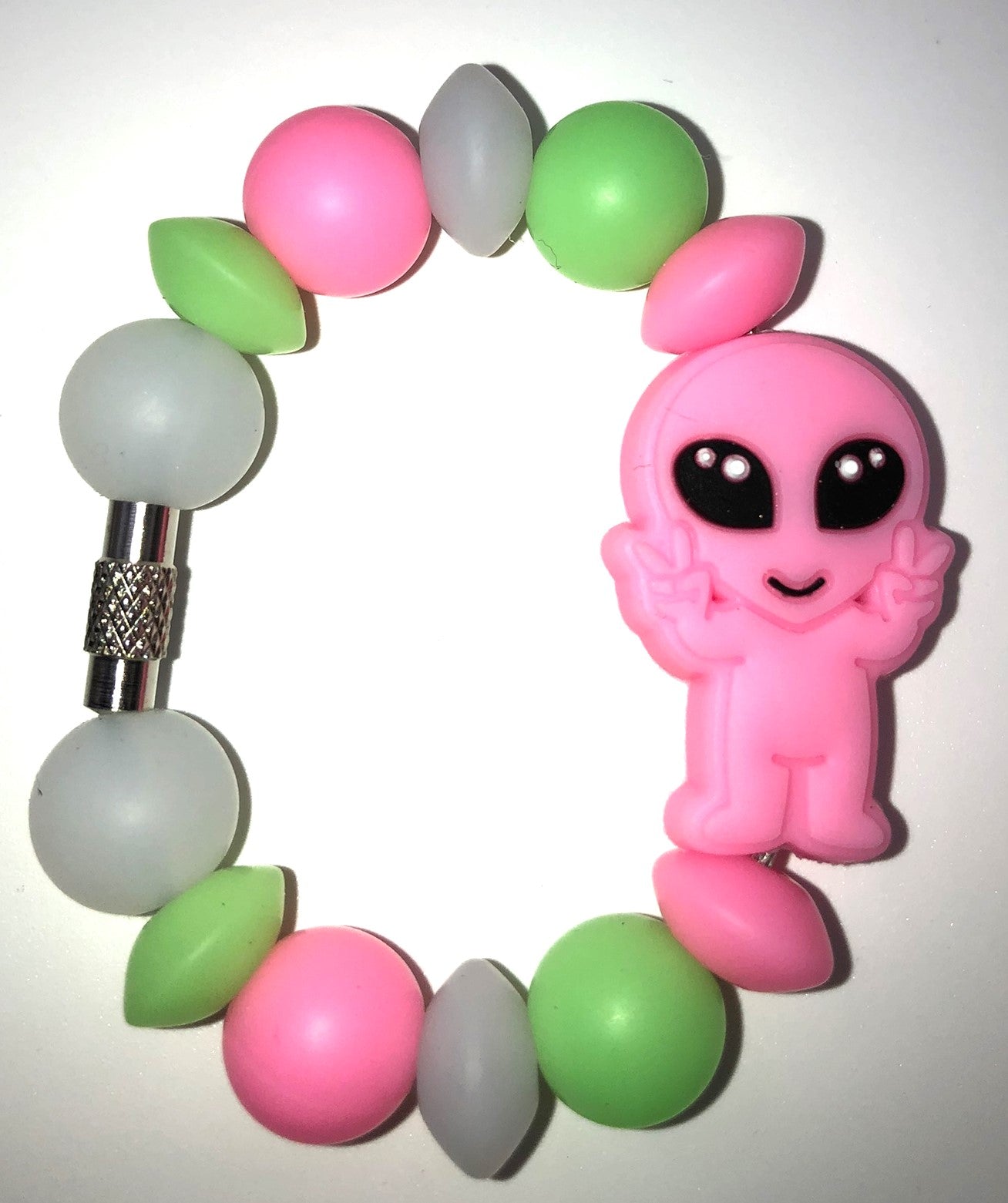 Pink Alien Glow In The Dark Stanley Tumbler Cup Handle Charm