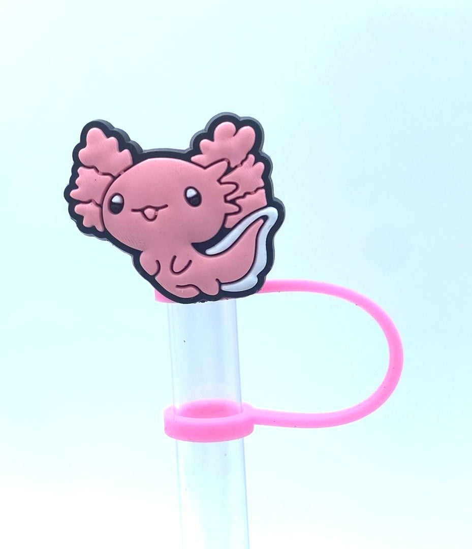 Pink Axolotl #2 Straw Topper