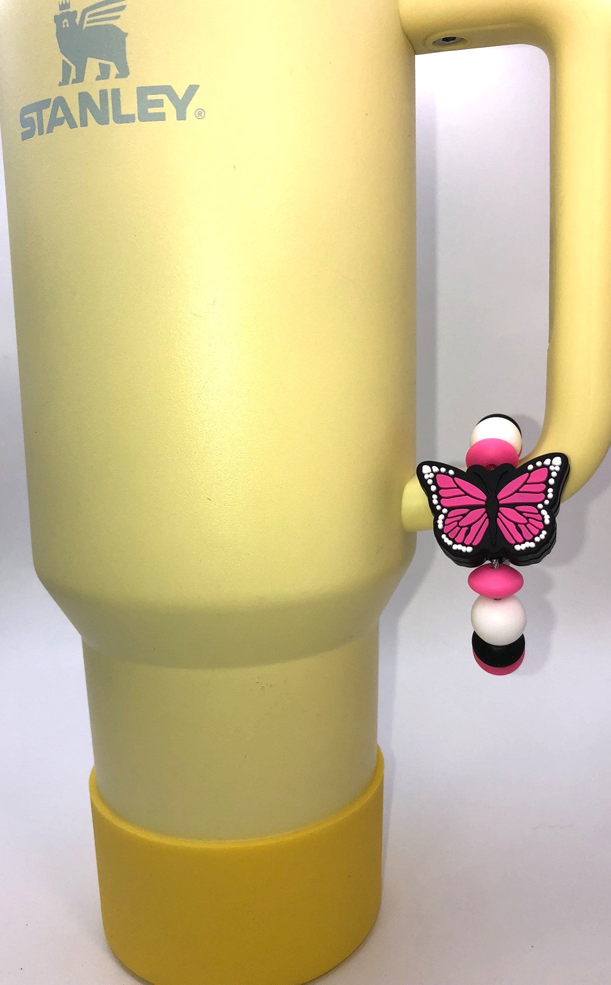 Pink Monarch Butterfly Stanley Tumbler Cup Handle Charm