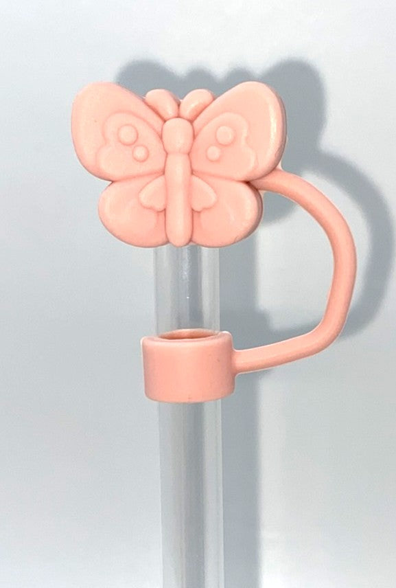 Soft Pink Butterfly 3D Straw Topper