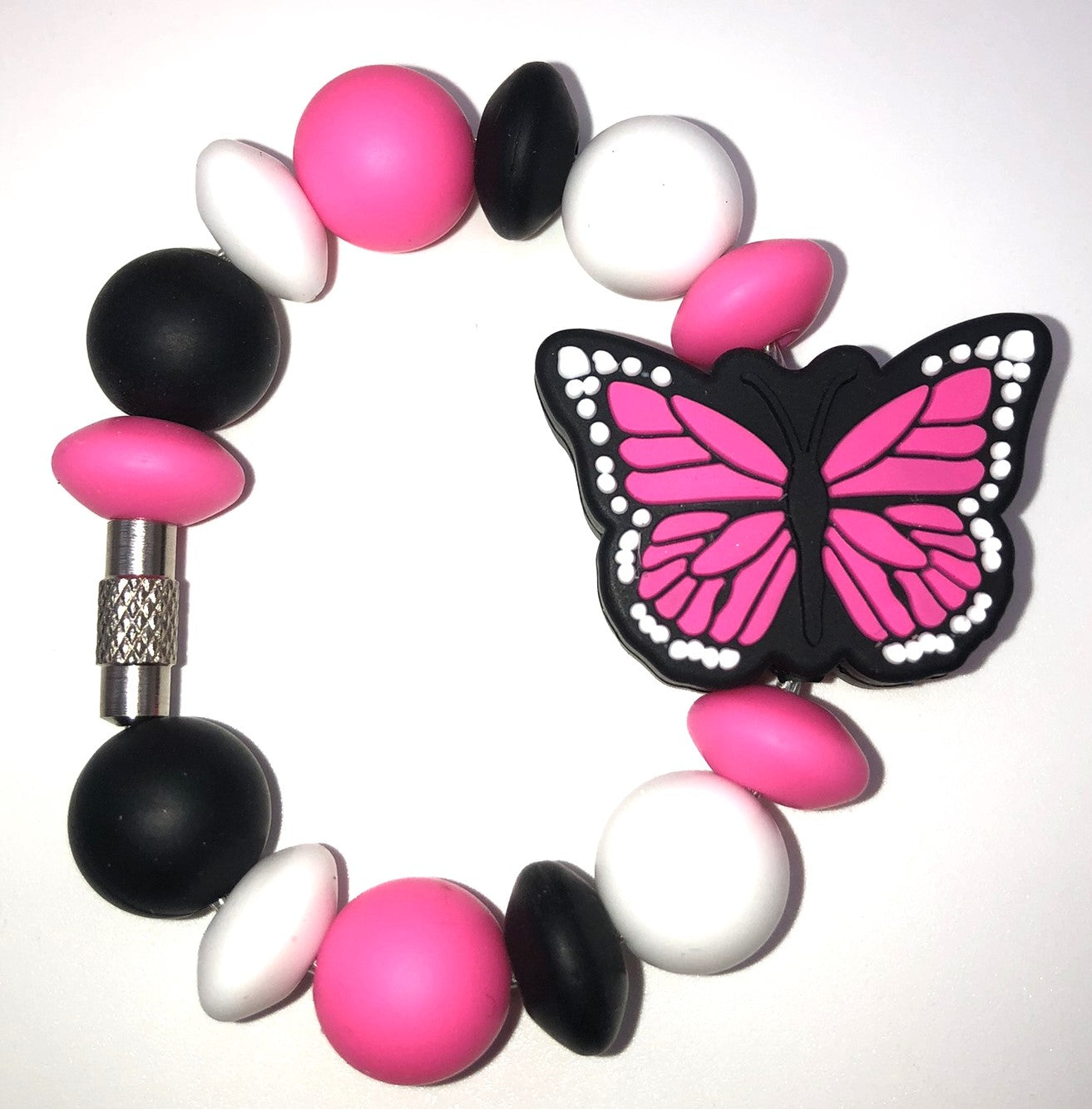 Pink Monarch Butterfly Stanley Tumbler Cup Handle Charm