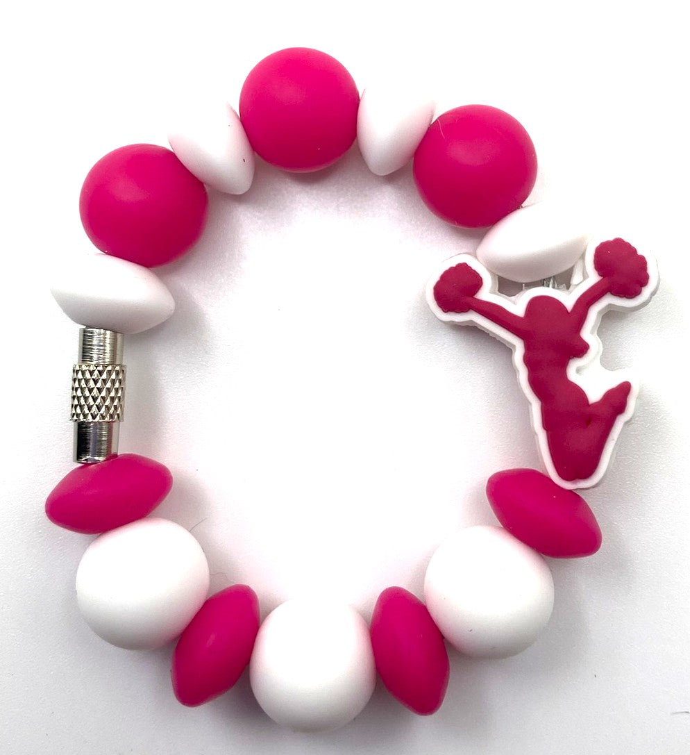 Hot Pink Cheerleader Stanley Tumbler Cup Handle Charm