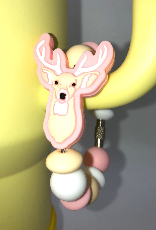 Pink Deer Stanley Tumbler Cup Handle Charm