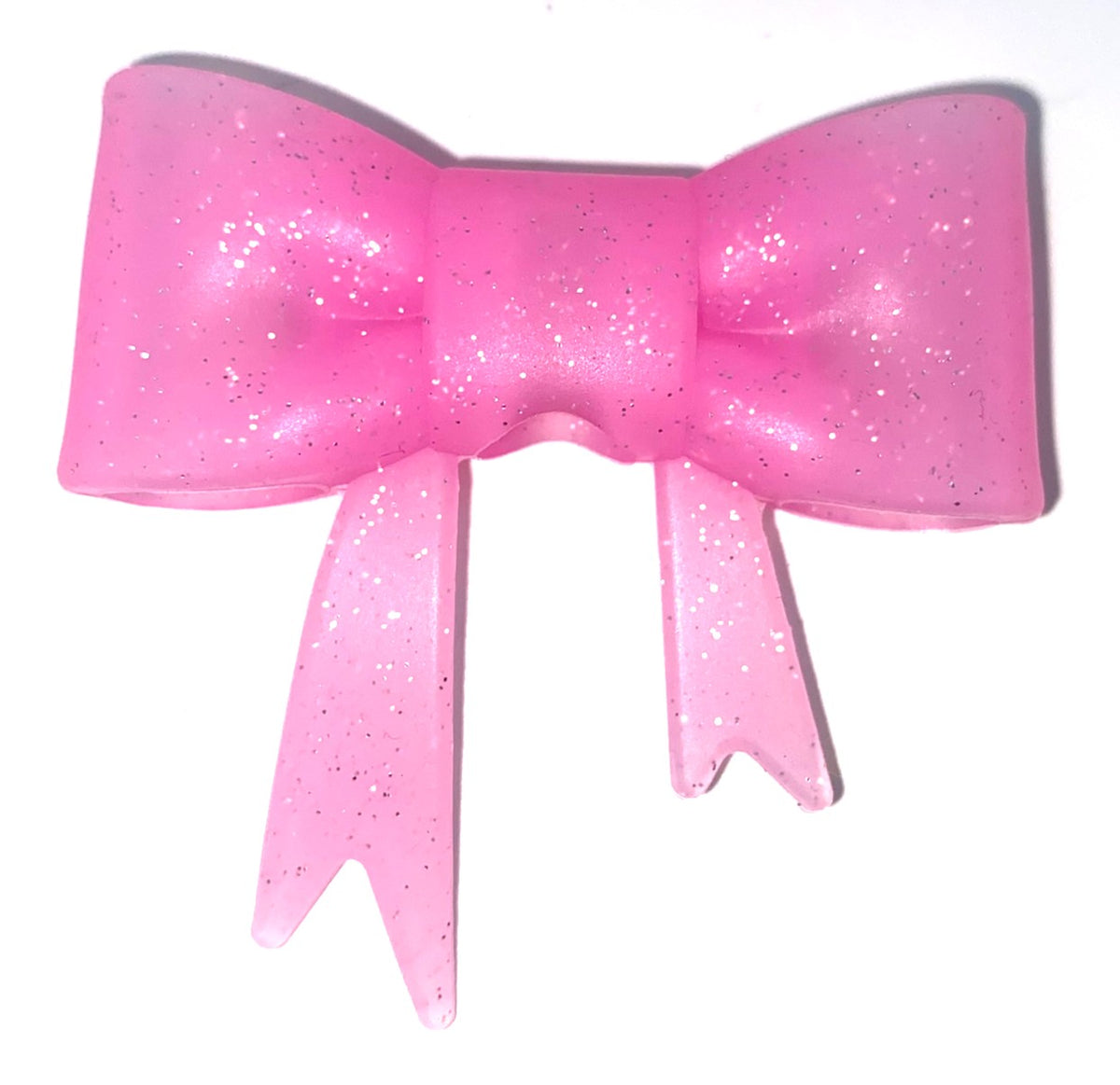 Pink Glitter Bow Straw Topper
