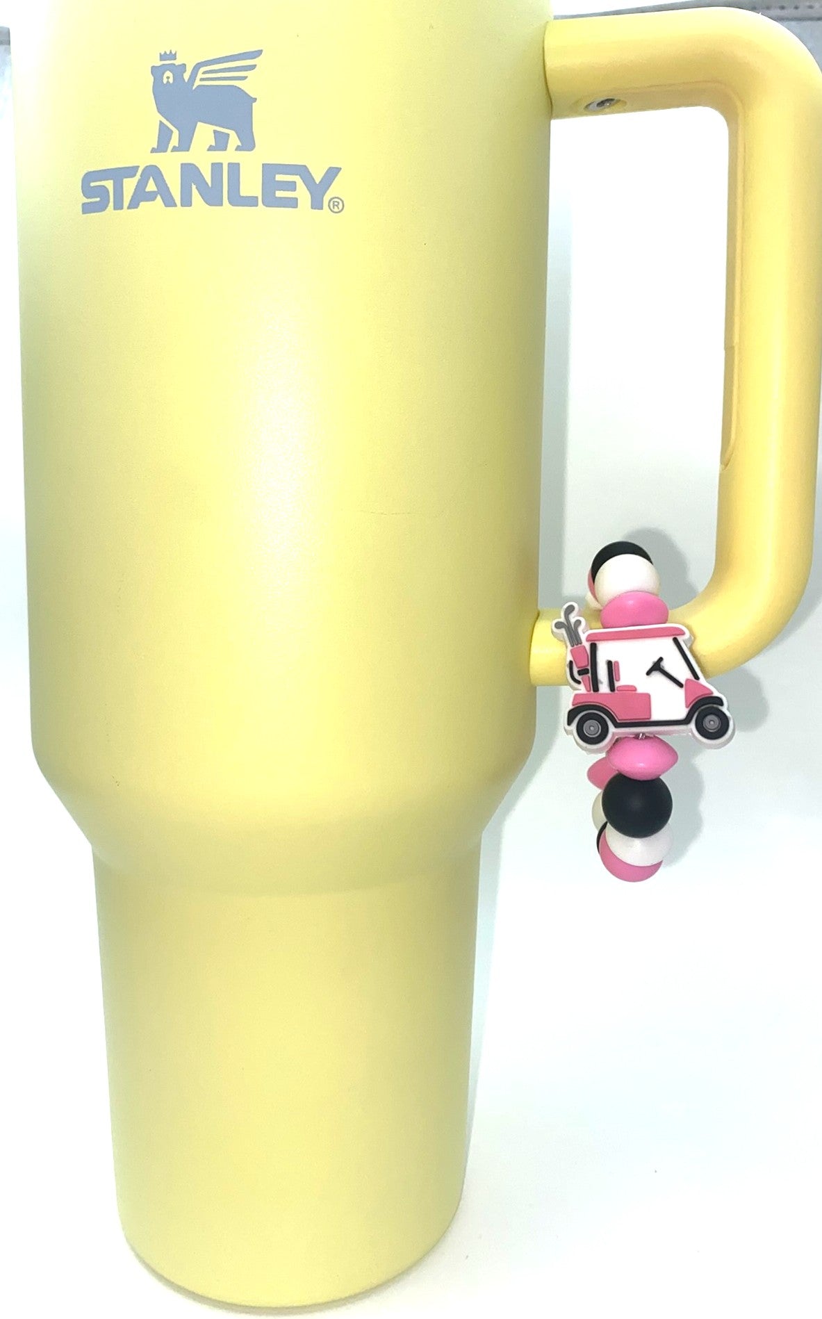 Pink Golf Cart Stanley Tumbler Cup Handle Charm