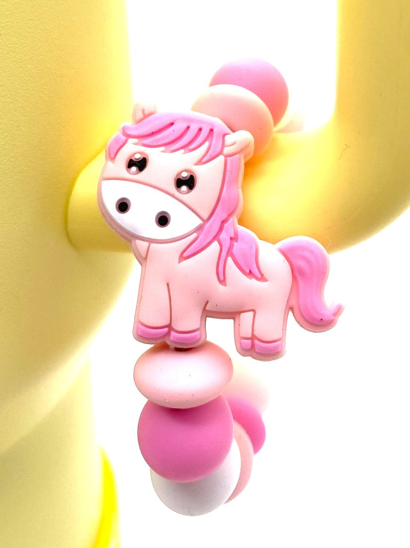 Cute Pink Horse Stanley Tumbler Cup Handle Charm