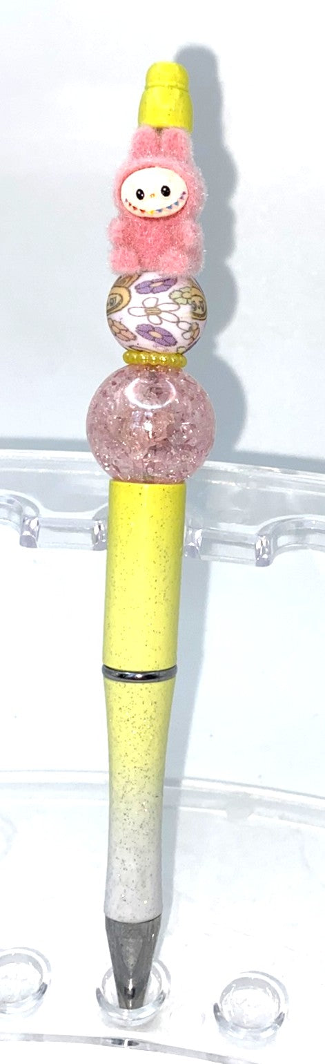 Pink Elvish Furry Forest Monster Bubu Beaded Pen