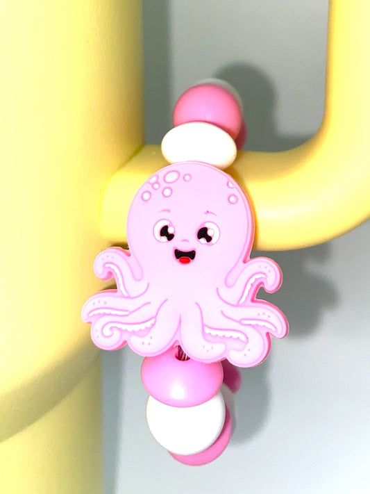 Cute Pink Octopus Stanley Tumbler Cup Handle Charm