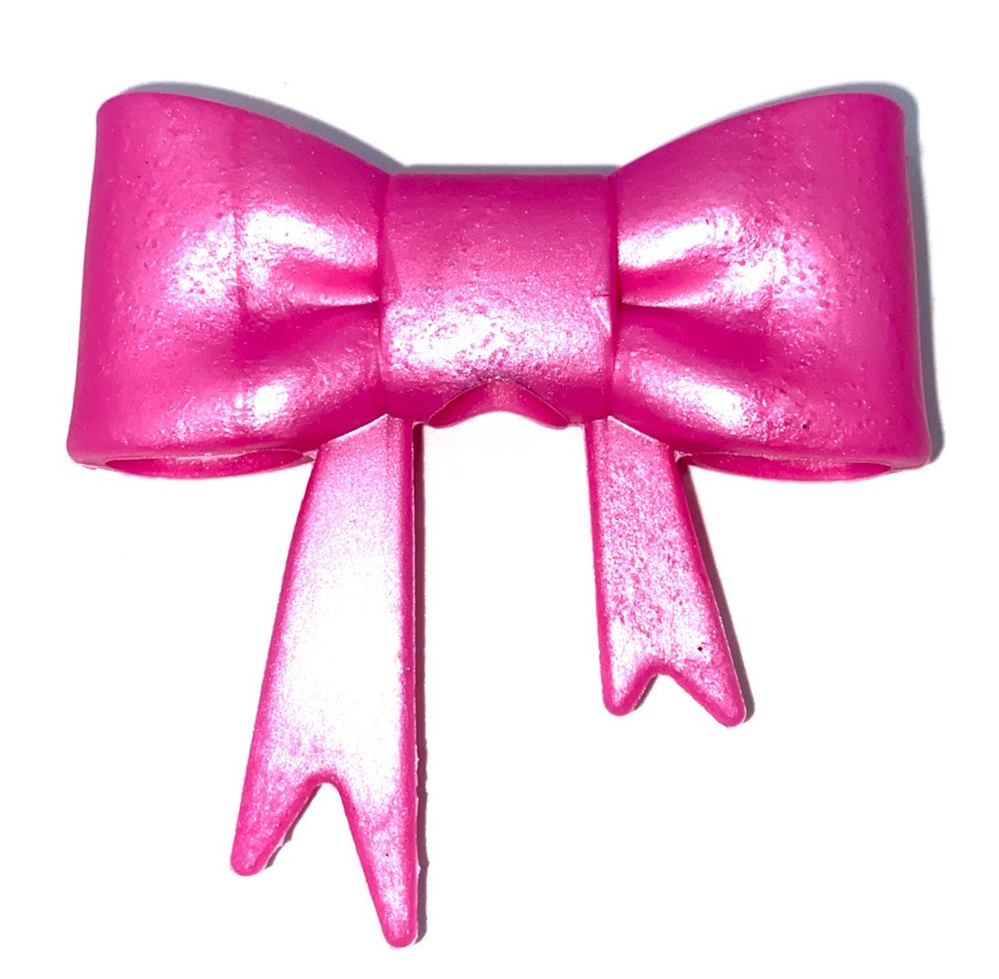 Pink Pearl Bow Straw Topper