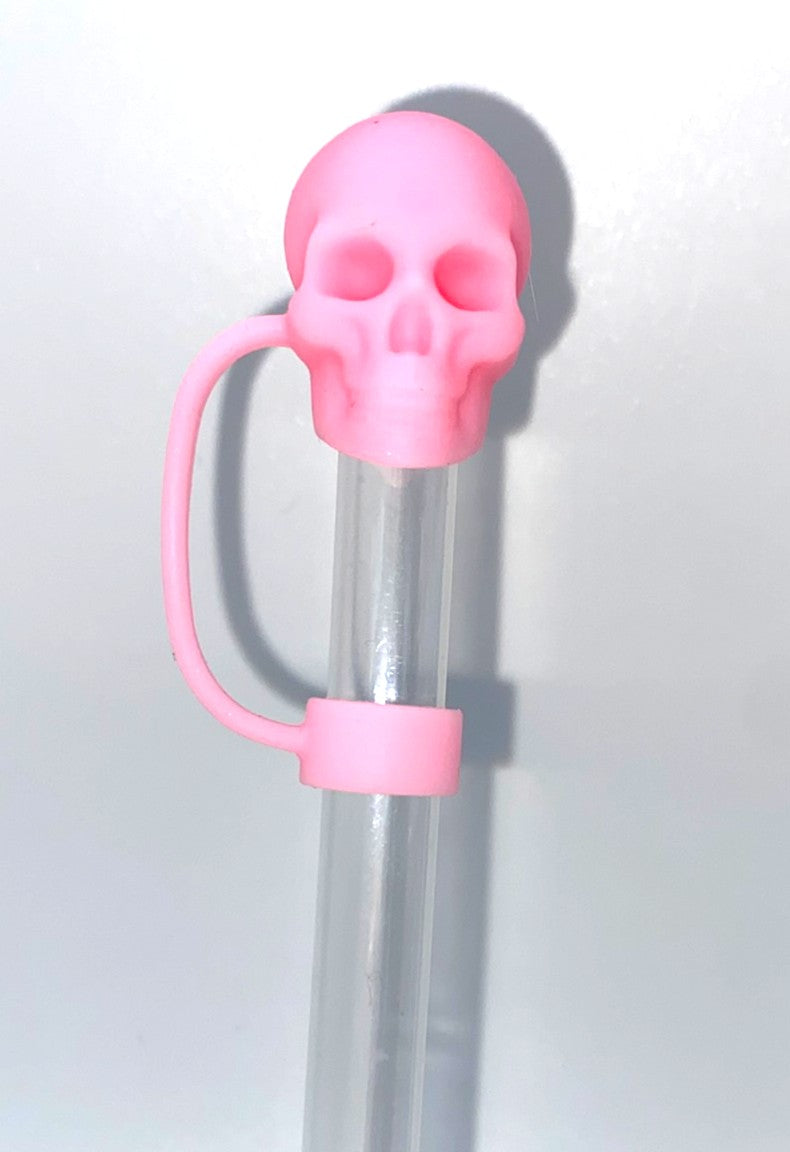 Pink Skull 3D Straw Topper