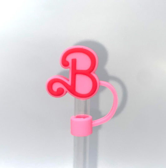 Pink Initial B 3D Malibu Girl Plastic Doll Stanley Tumbler Cup Straw Topper