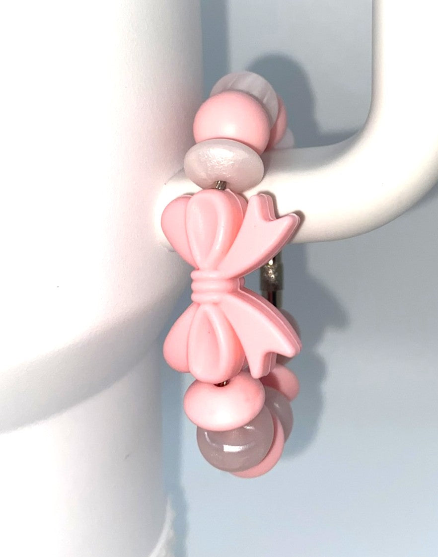 Pink Coquette Bow Stanley Tumbler Cup Handle Charm