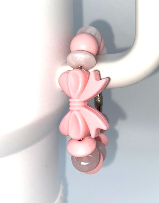 Pink Coquette Bow Stanley Tumbler Cup Handle Charm