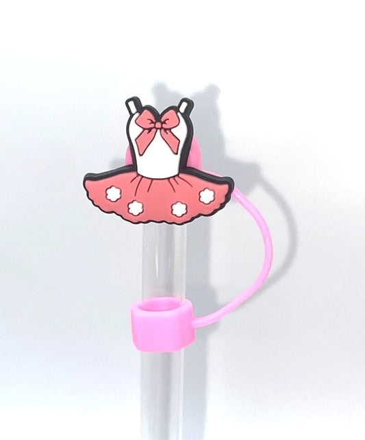 Ballet Tutu Costume Bow Pink & White Straw Topper