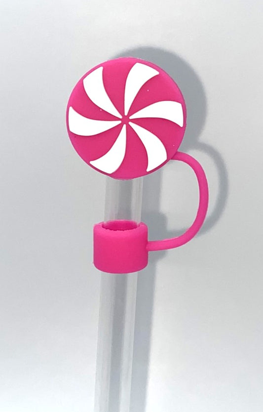 Pink Swirl Candy 3D Straw Topper