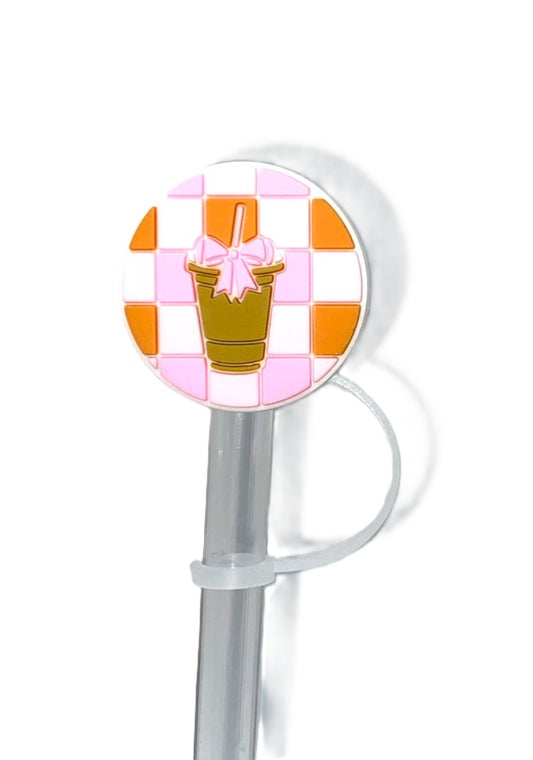 Checkered Coffee Straw Topper