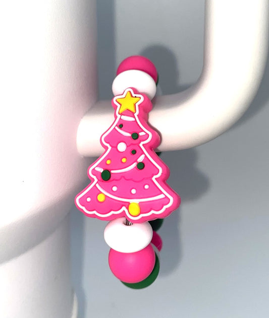 Pink Christmas Tree Stanley Tumbler Cup Handle Charm
