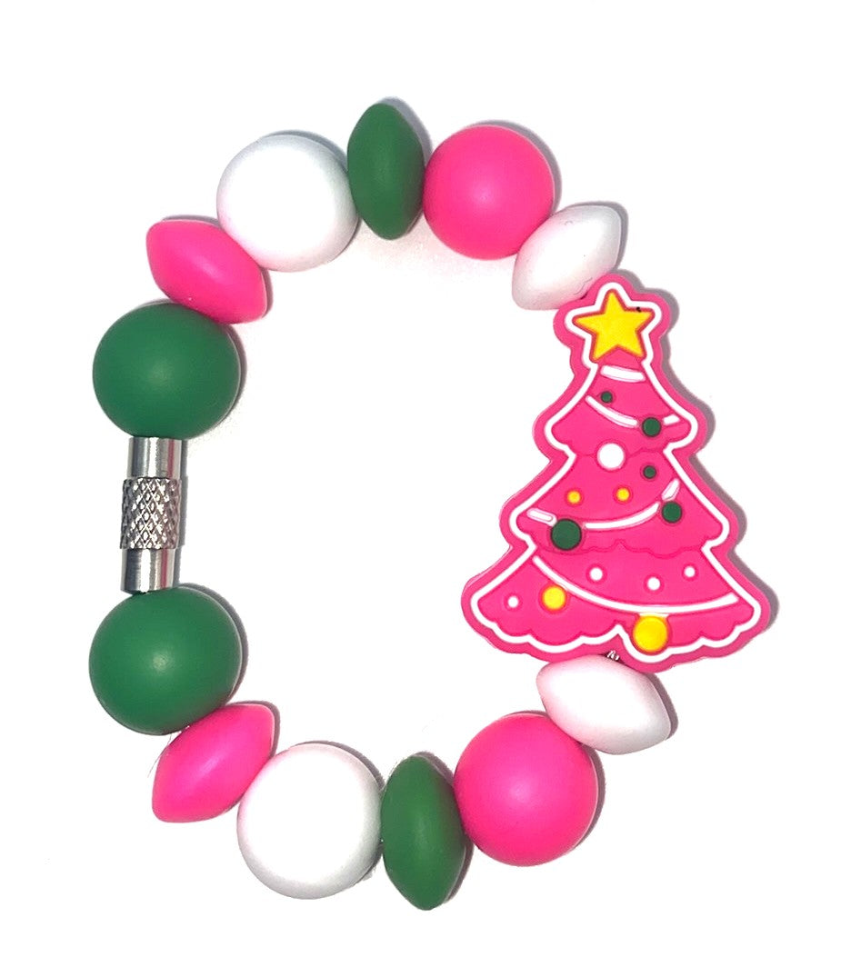 Pink Christmas Tree Stanley Tumbler Cup Handle Charm