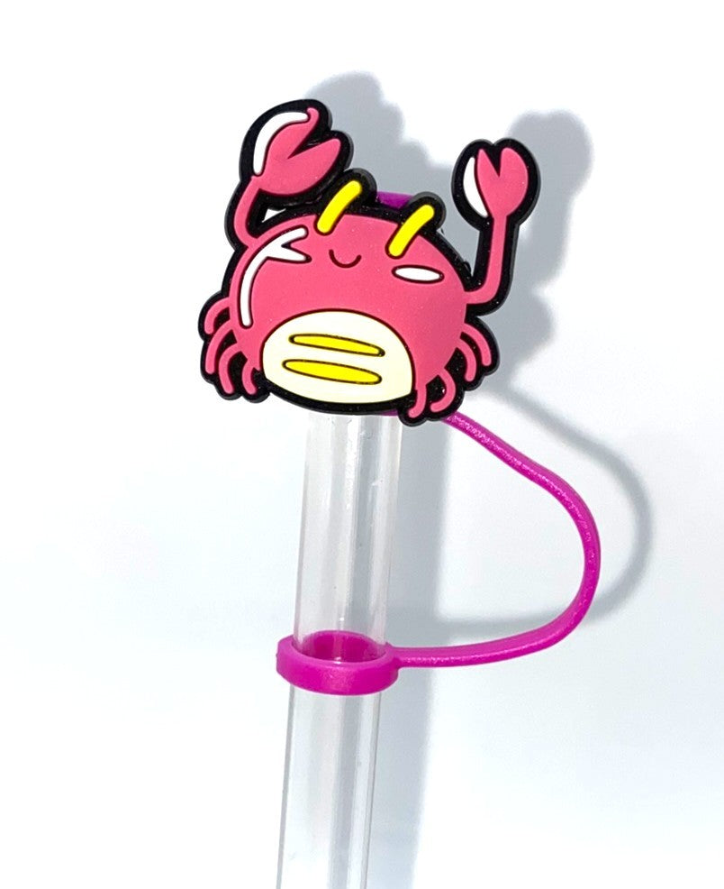 Pink Crab Straw Topper