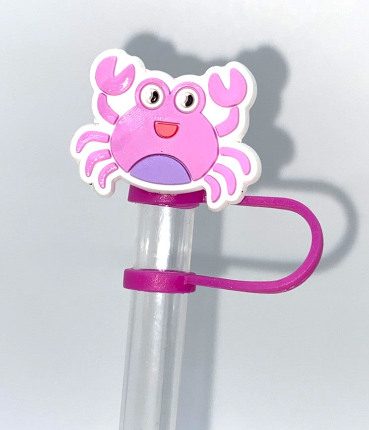 Pink Crab Straw Topper