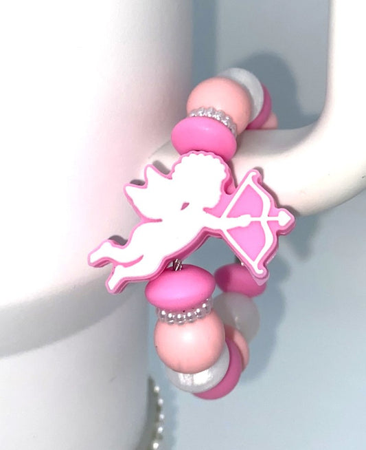 Pink Cupid Valentine Stanley Tumbler Cup Handle Charm