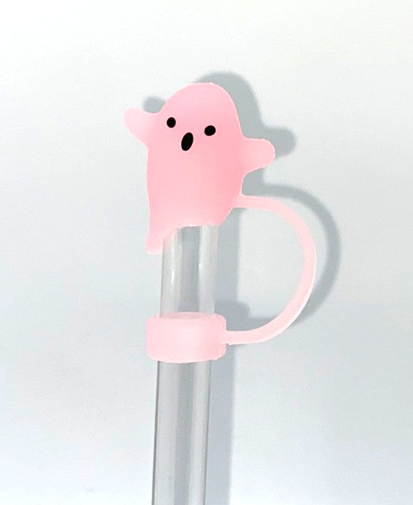 Pink Ghost Glow in the Dark 3D Straw Topper