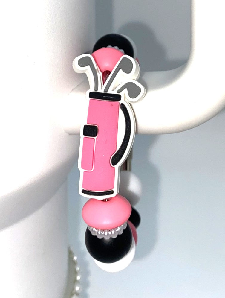 Pink Golf Bag Stanley Tumbler Cup Handle Charm