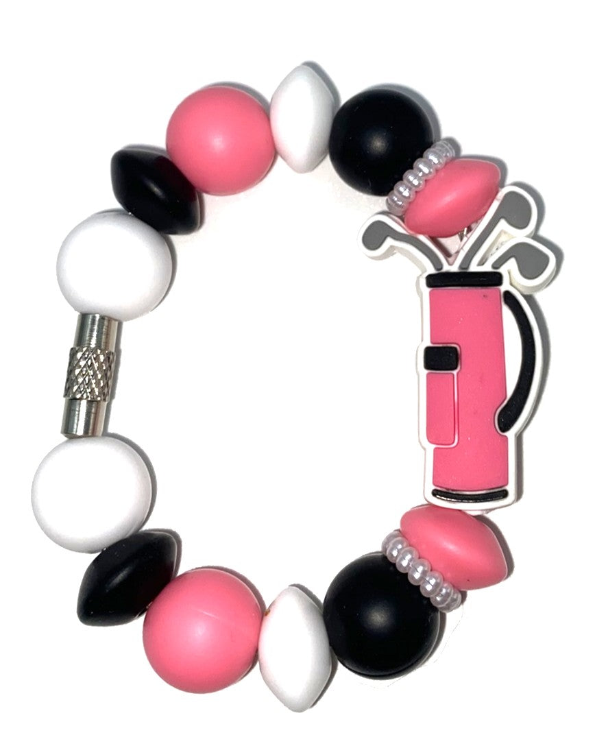 Pink Golf Bag Stanley Tumbler Cup Handle Charm