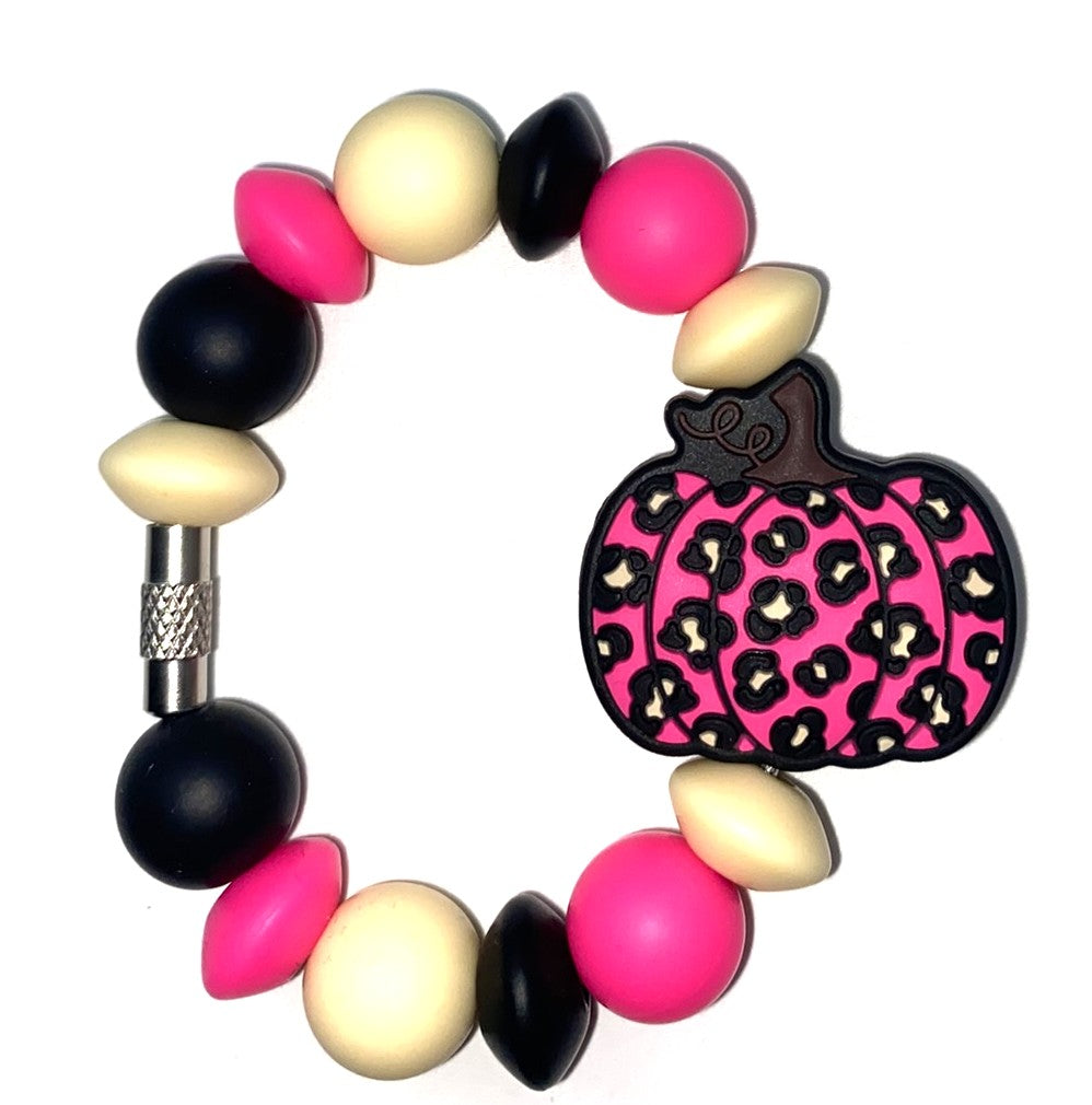 Pink Leopard Pumpkin Stanley Tumbler Cup Handle Charm