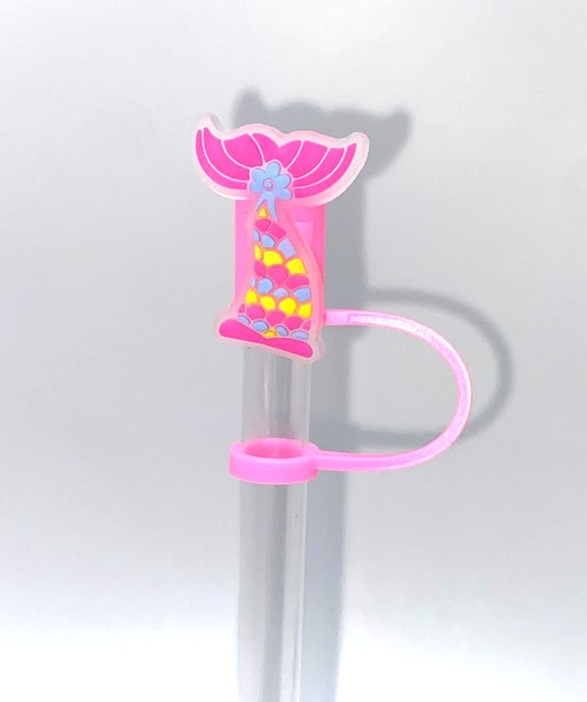 Pink, Blue & Yellow Mermaid Tail Straw Topper