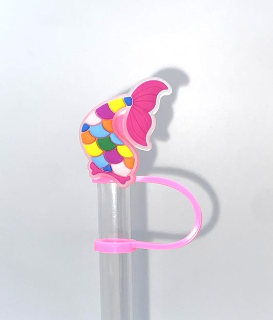 Colorful Mosaic Mermaid Tail Straw Topper
